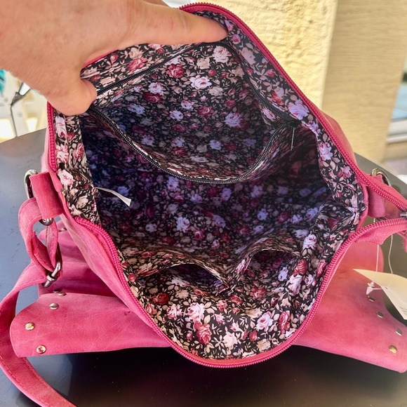 Del Mano Pink Bow-Adorned Bag/ Crossbody NWT - Picture 6 of 11